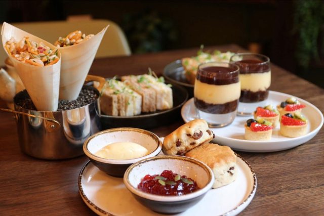 Gourmet Indian-style afternoon tea at Vaasu by Atul Kochhar in Marlow, Buckinghamshire.
